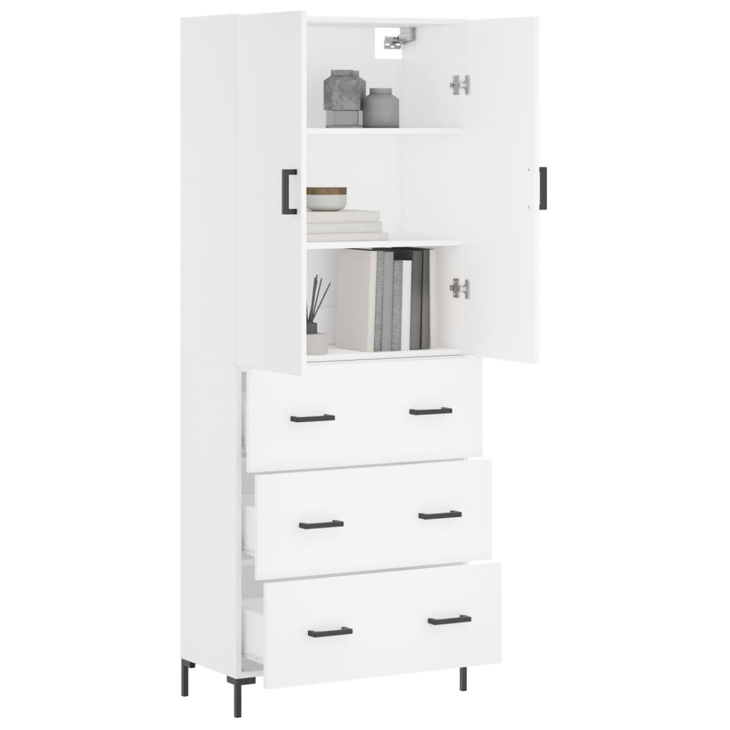 Highboard Betongrau 69,5x34x180 cm Holzwerkstoff