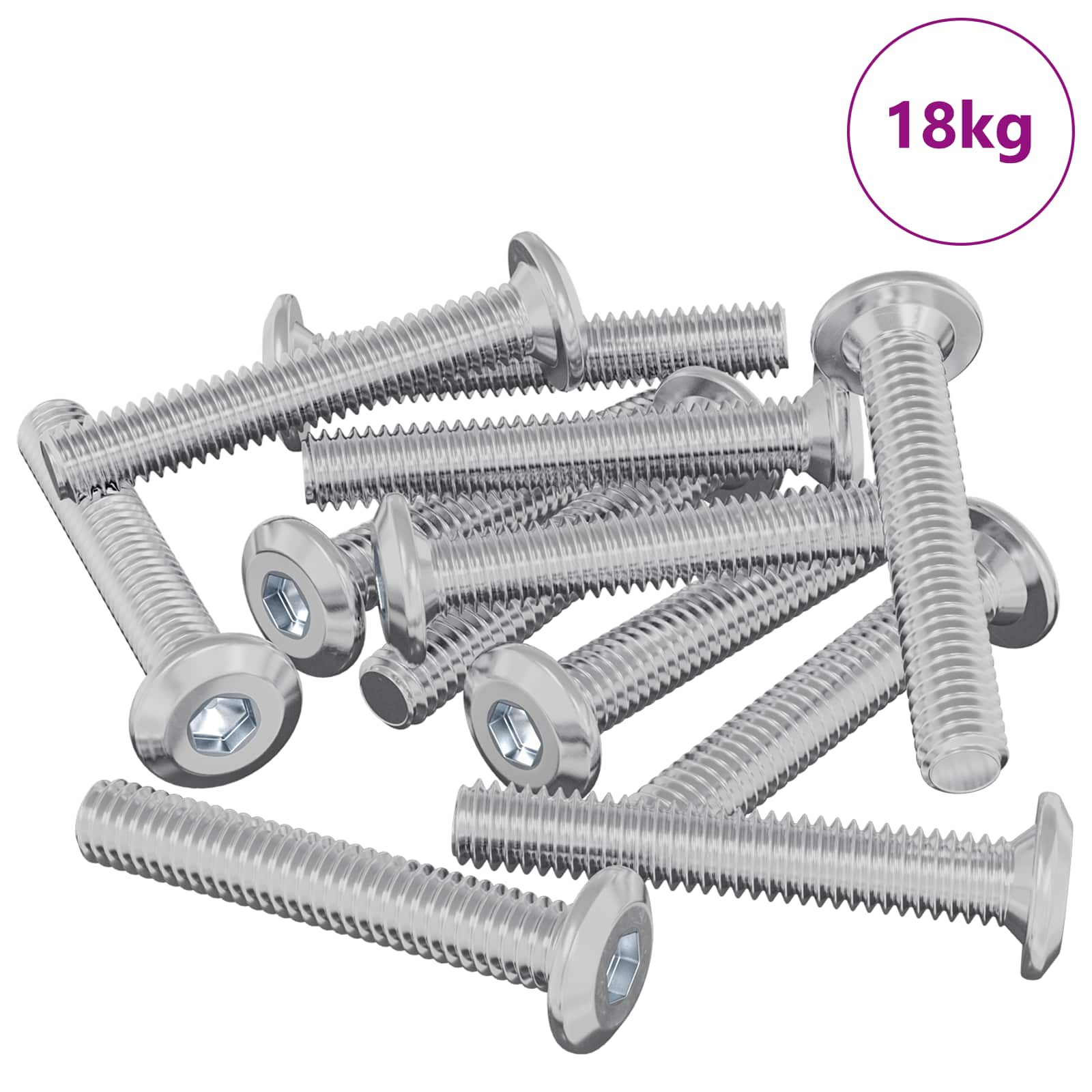 Kopf-Sicherungsschraube 2 pcs Silber M6 x 15 mm Stahl