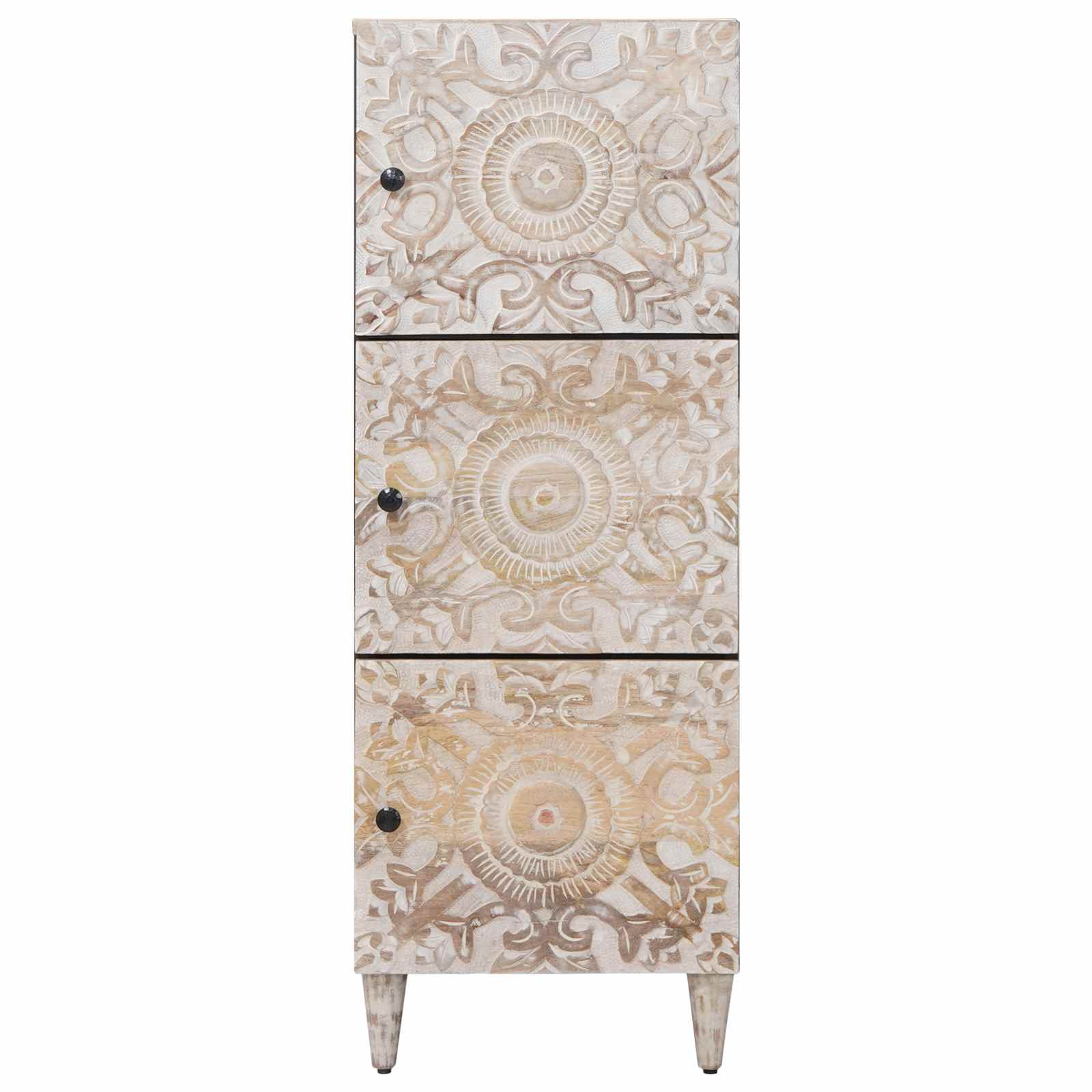 Hochschrank mit Regal Braun 40 x 33,5 x 110 cm Massivholz Mango