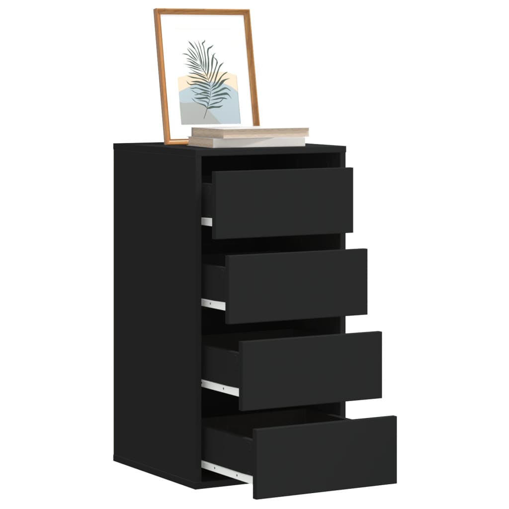 Schubladenschrank Schwarz Eichen-Optik 41 x 40 x 58 cm