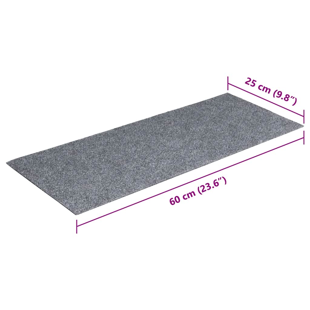 Stufenmatten Selbstklebend 15 Stk. 60x25 cm Hellbraun Rechteckig