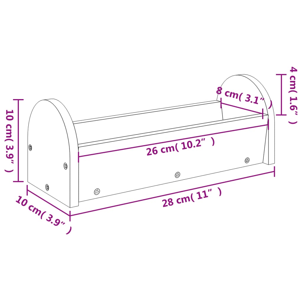 Heuraufe für Kaninchen 25x18,5x20,5 cm Massivholz Tanne