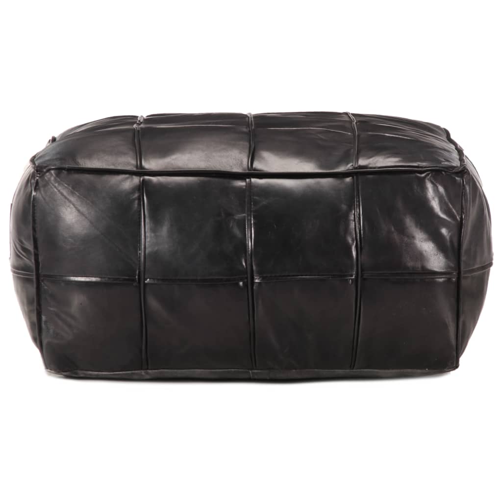 Pouf Dunkelbraun 60 x 60 x 30 cm Echtes Ziegenleder