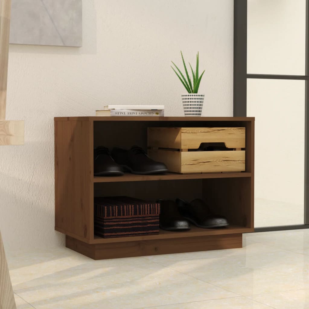 Schuhregal 60x34x45 cm Massivholz Kiefer