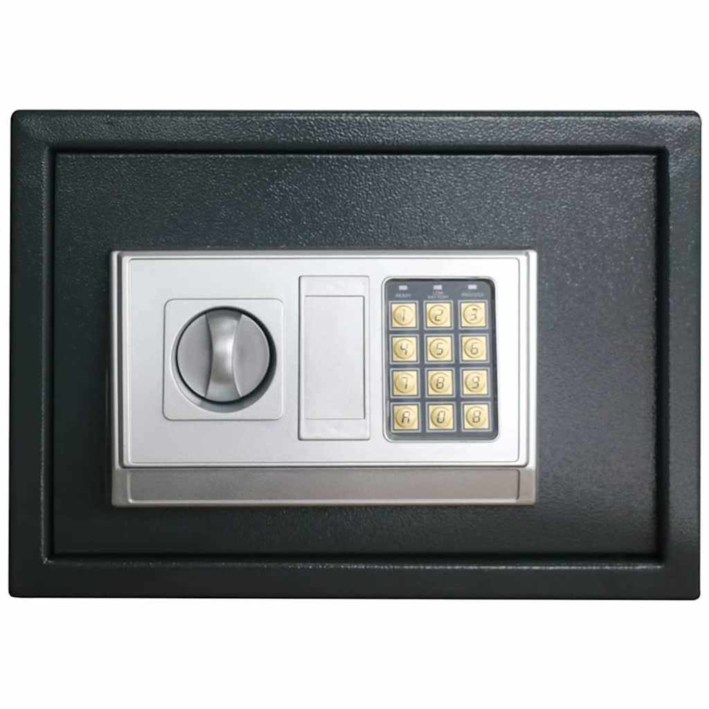 Digitaler Safe mit Schloss Dunkelgrau 23 x 17 x 17 cm Stahl