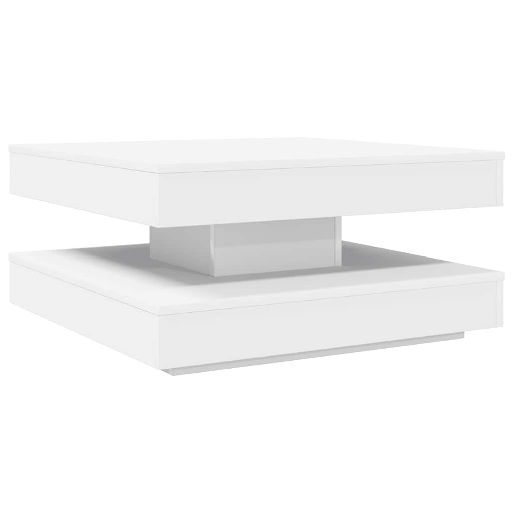 Couchtisch 360-Grad Drehbar Weiß 90x90x34,5 cm