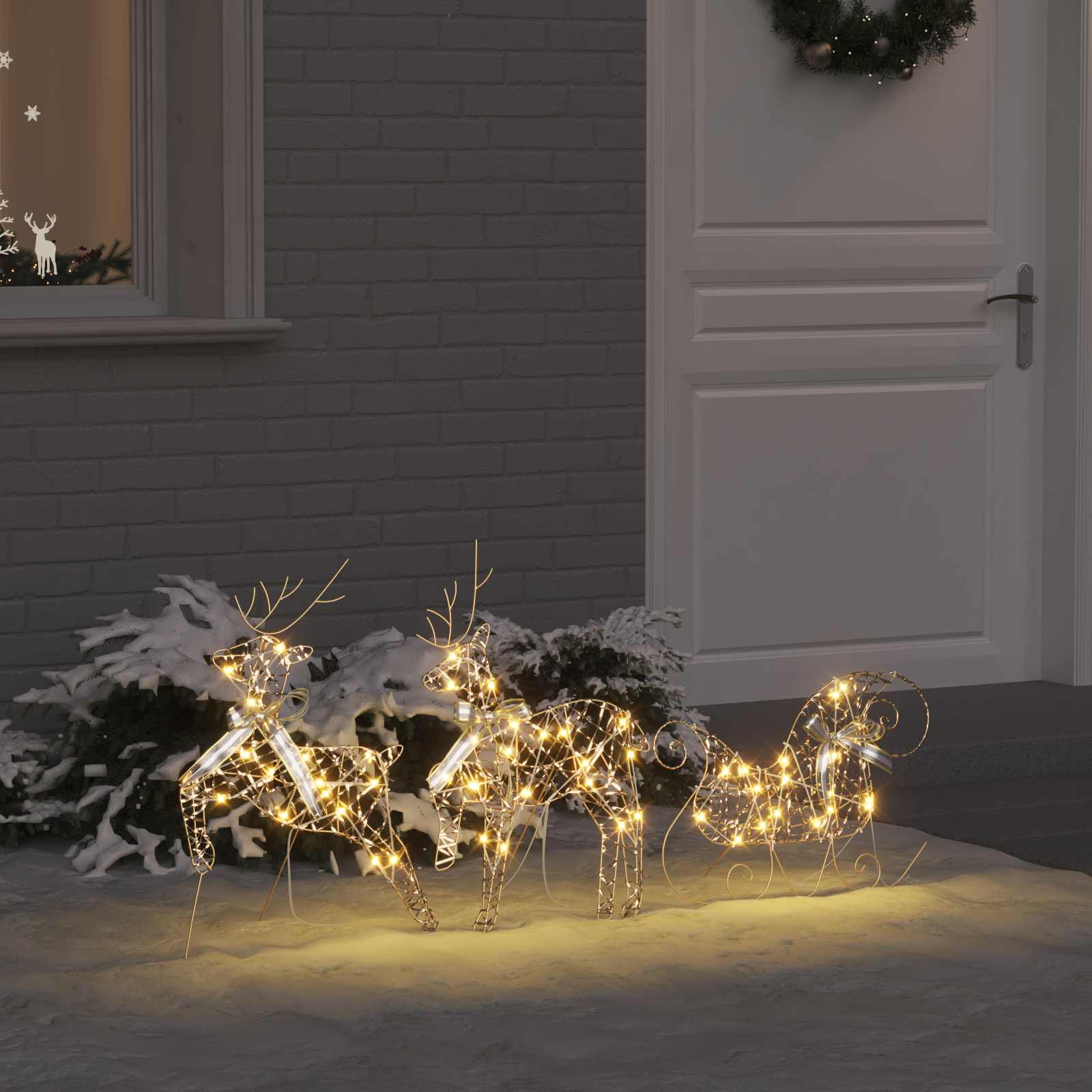 LED Rentiere 5 pcs Gold Stoff