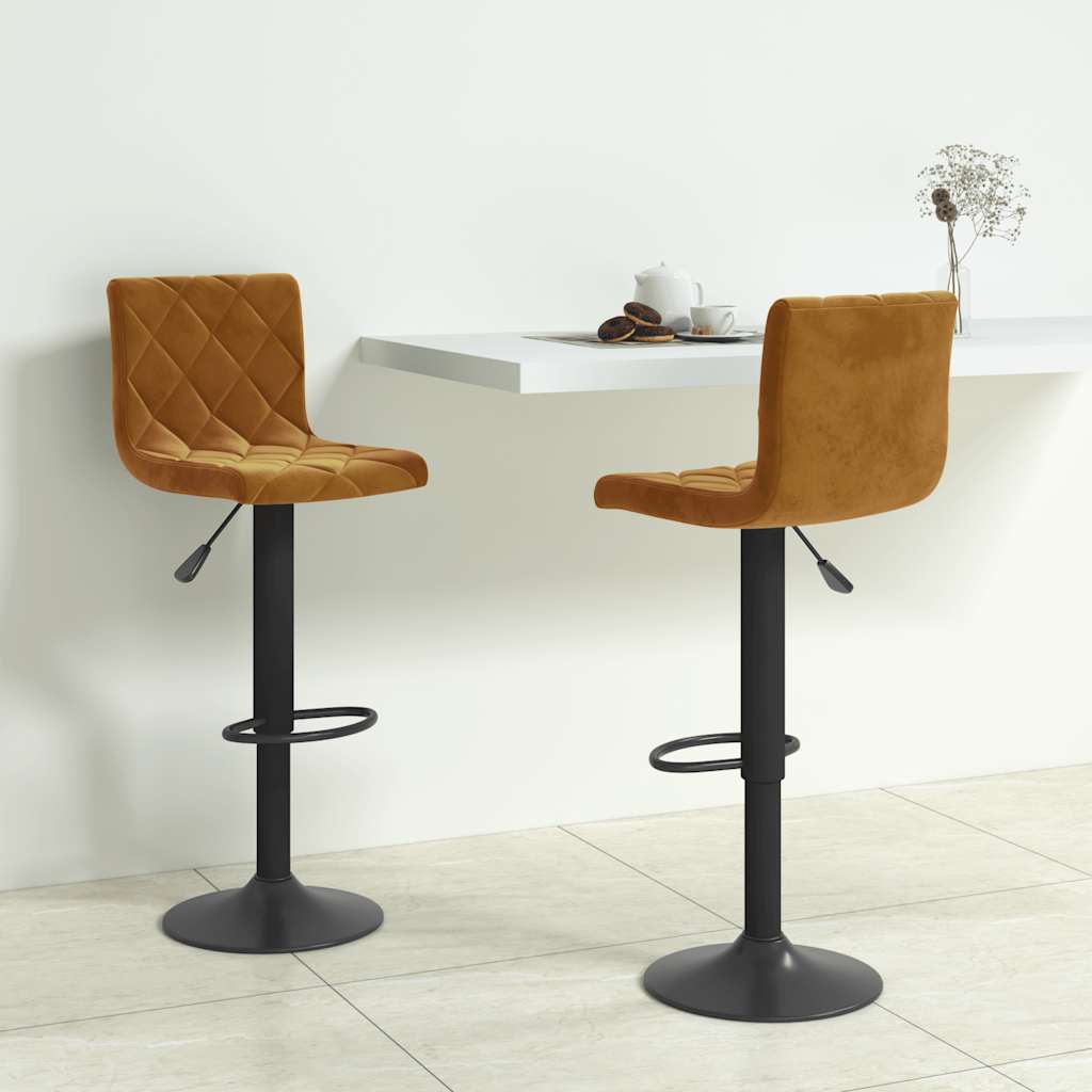 Barhocker 2 Stk. Creme Samt