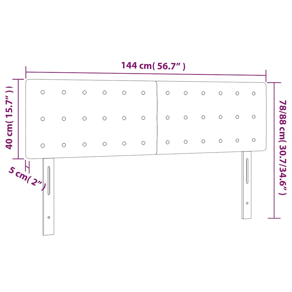 Kopfteil Hellgrau 80x5x118/128 cm Samt