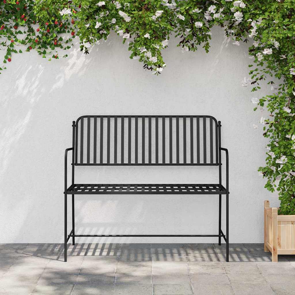 Gartenbank Einfarbig Weiß 103,5 x 51,5 x 90 cm Stahl