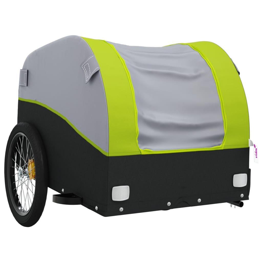 Fahrradanhänger Schwarz und Orange 30 kg Eisen