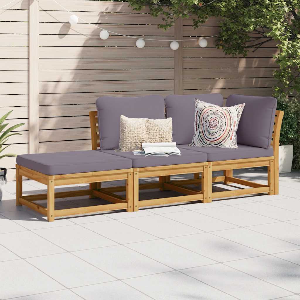 4-tlg. Garten-Lounge-Set mit Kissen Massivholz Akazie