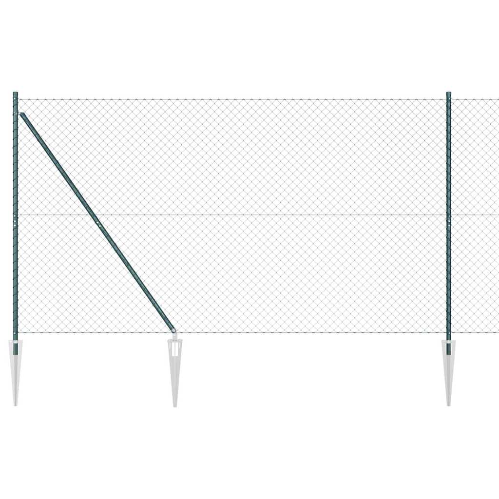 Outdoor Kettenglied-Zaun Erdfixierung 10 x 0,4 m Grün Netz