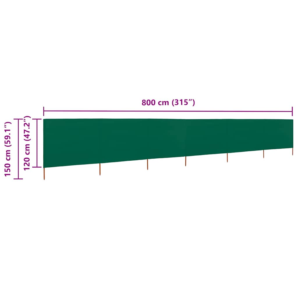 3-teiliges Windschutzgewebe 400 x 120 cm Weiß