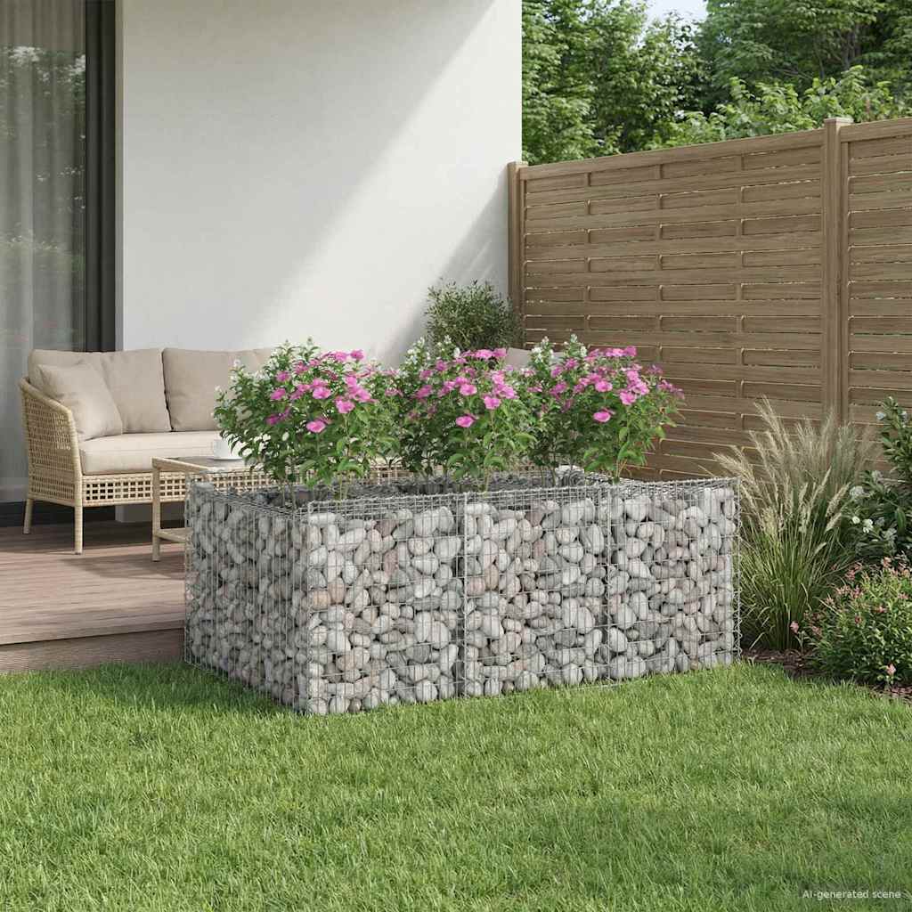 Gabionen-Hochbeet 2 pcs Silber