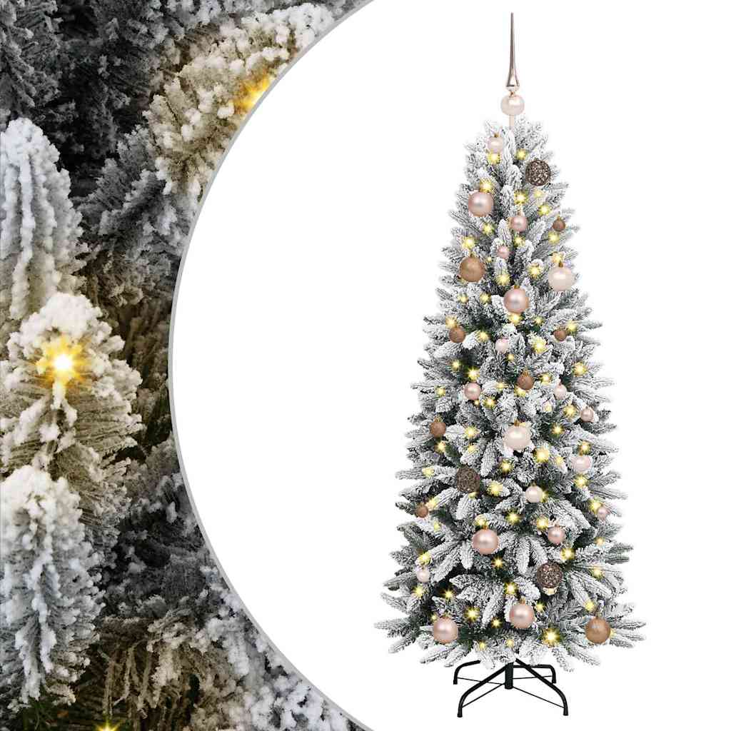 Künstlicher Weihnachtsbaum mit 150 LEDs mit Ständer Weiß 120 cm