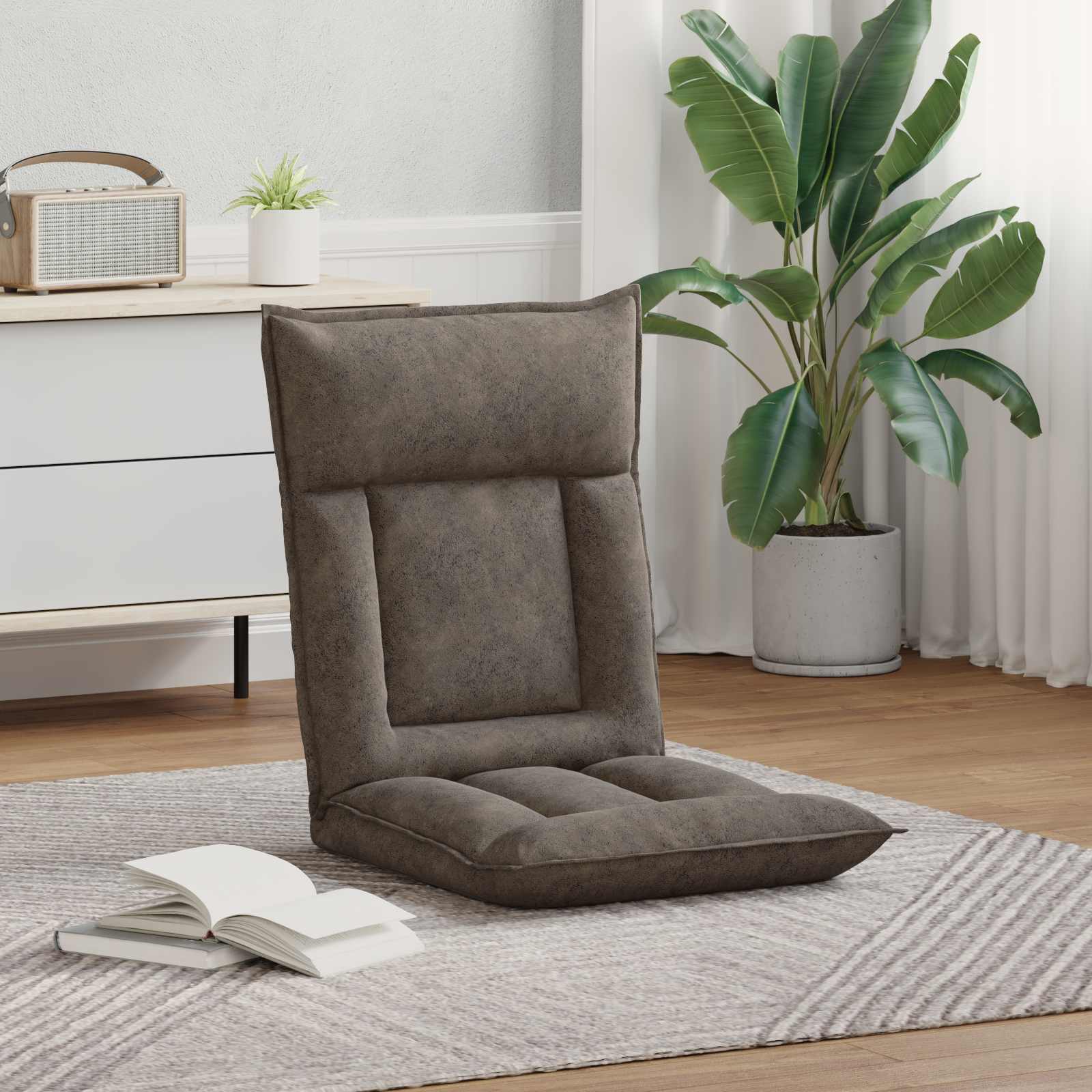 Verstellbarer Fußsessel Braun Stoff