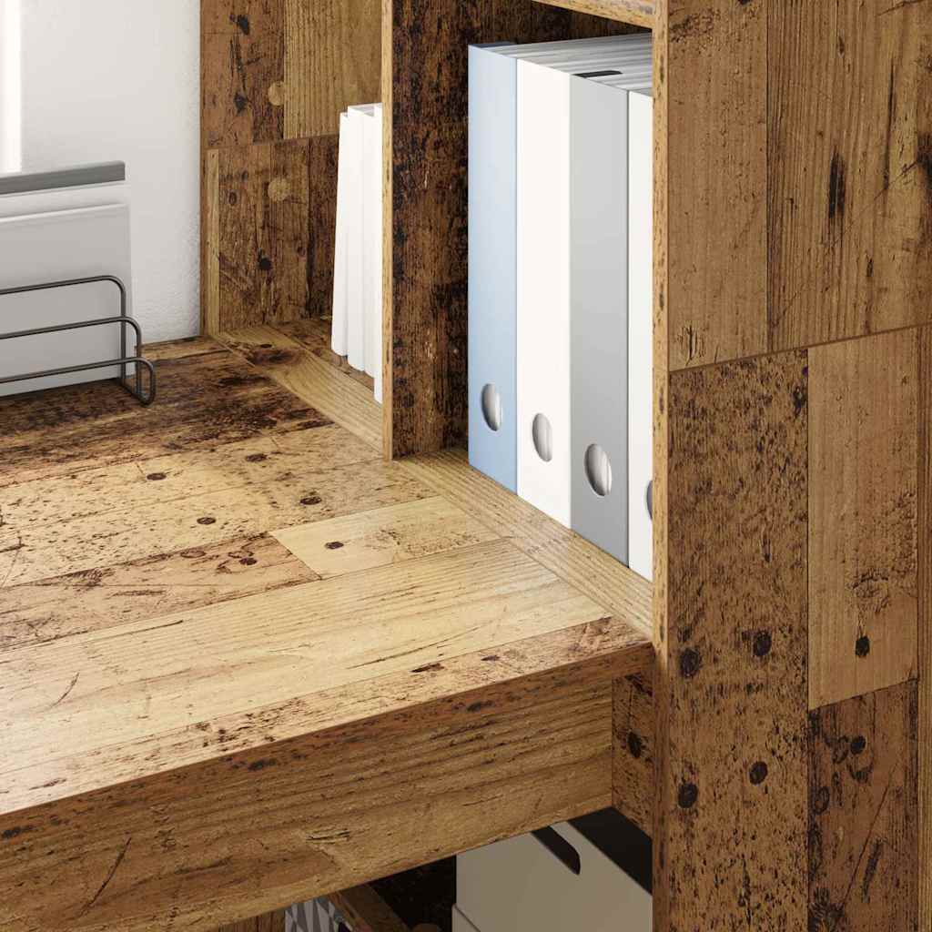 Schreibtisch mit Regal Schwarz Eichen-Optik 122 x 67 x 145 cm
