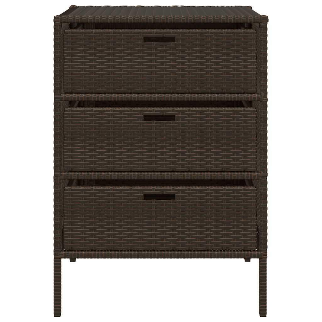Gartenschrank Schwarz 55x59x80 cm Poly Rattan