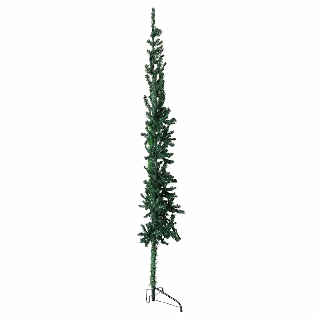 Künstlicher Halb-Weihnachtsbaum mit Ständer Schlank Weiß 180 cm