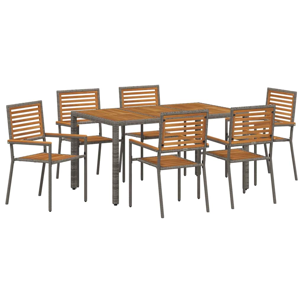 Garten Essgruppe 3 pcs Schwarz und Braun Poly-Rattan