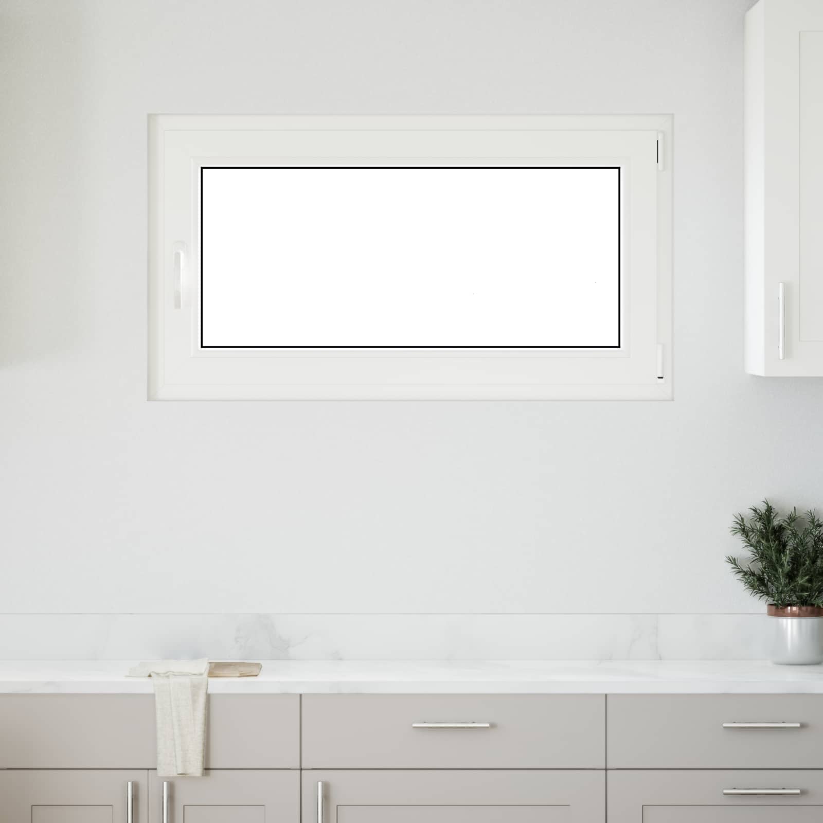 Kellerfenster RISOR 50 x 50 cm PVC und Glas Weiß