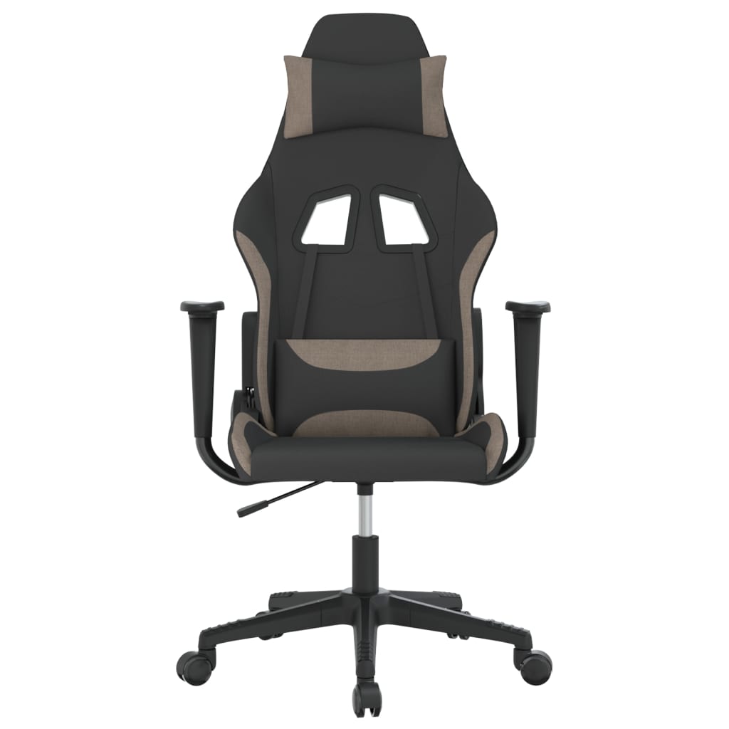 Gaming-Stuhl mit Massagefunktion Schwarz und Creme Stoff