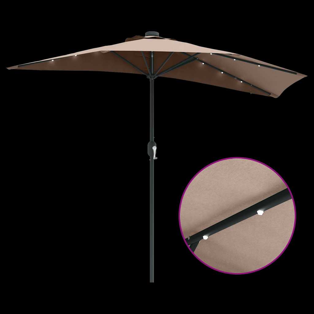 Garten-Sonnenschirm Sand 294 x 150 x 223 cm Polyester und Stahl