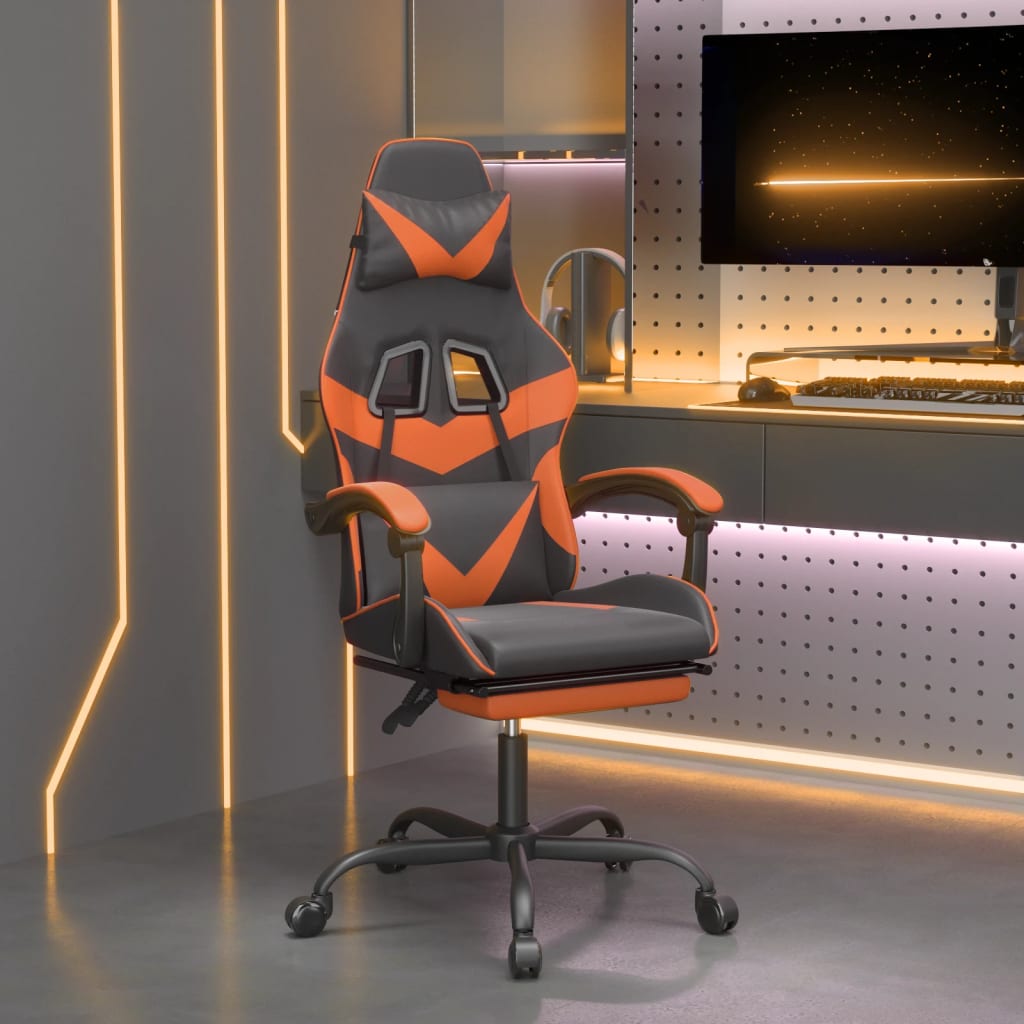Gaming-Stuhl Drehbar Schwarz und Rot Kunstleder