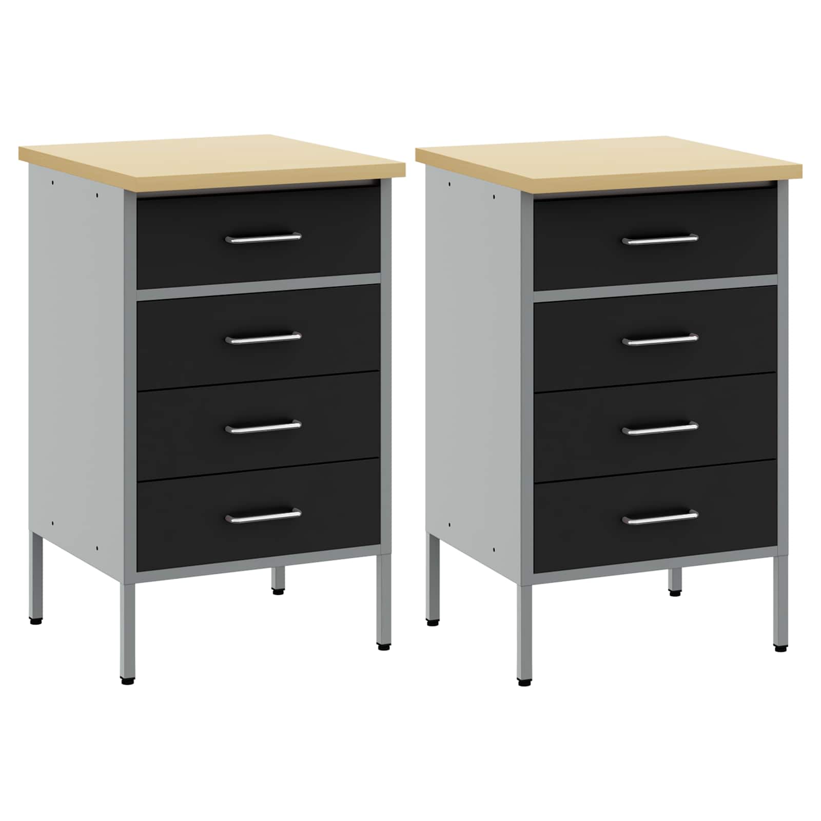Werkbank mit Schubladen 2 pcs Rot und Grau 100 x 55 x 85 cm