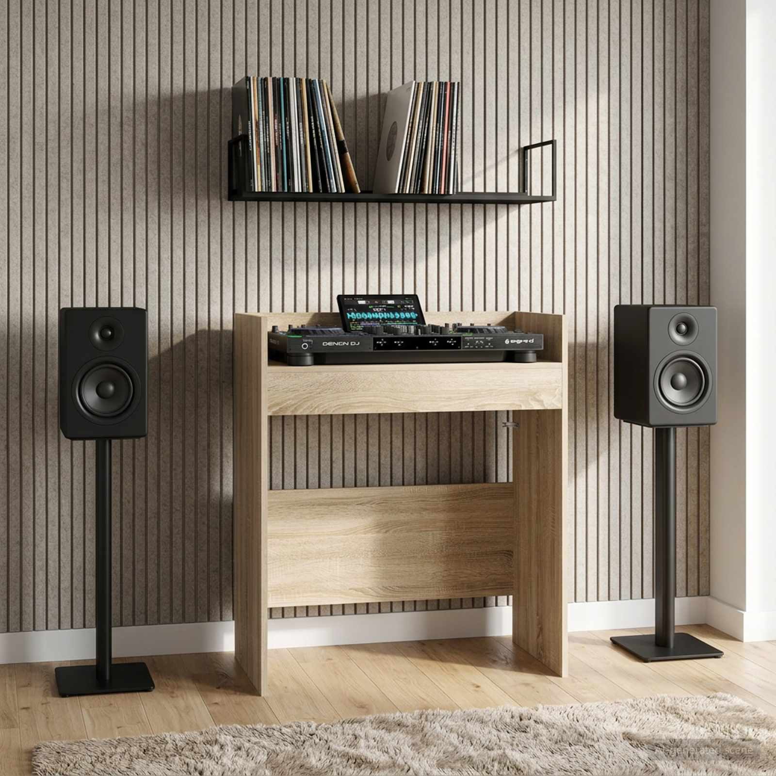DJ Tisch Weiß 102 x 45 x 102 cm Holzwerkstoff