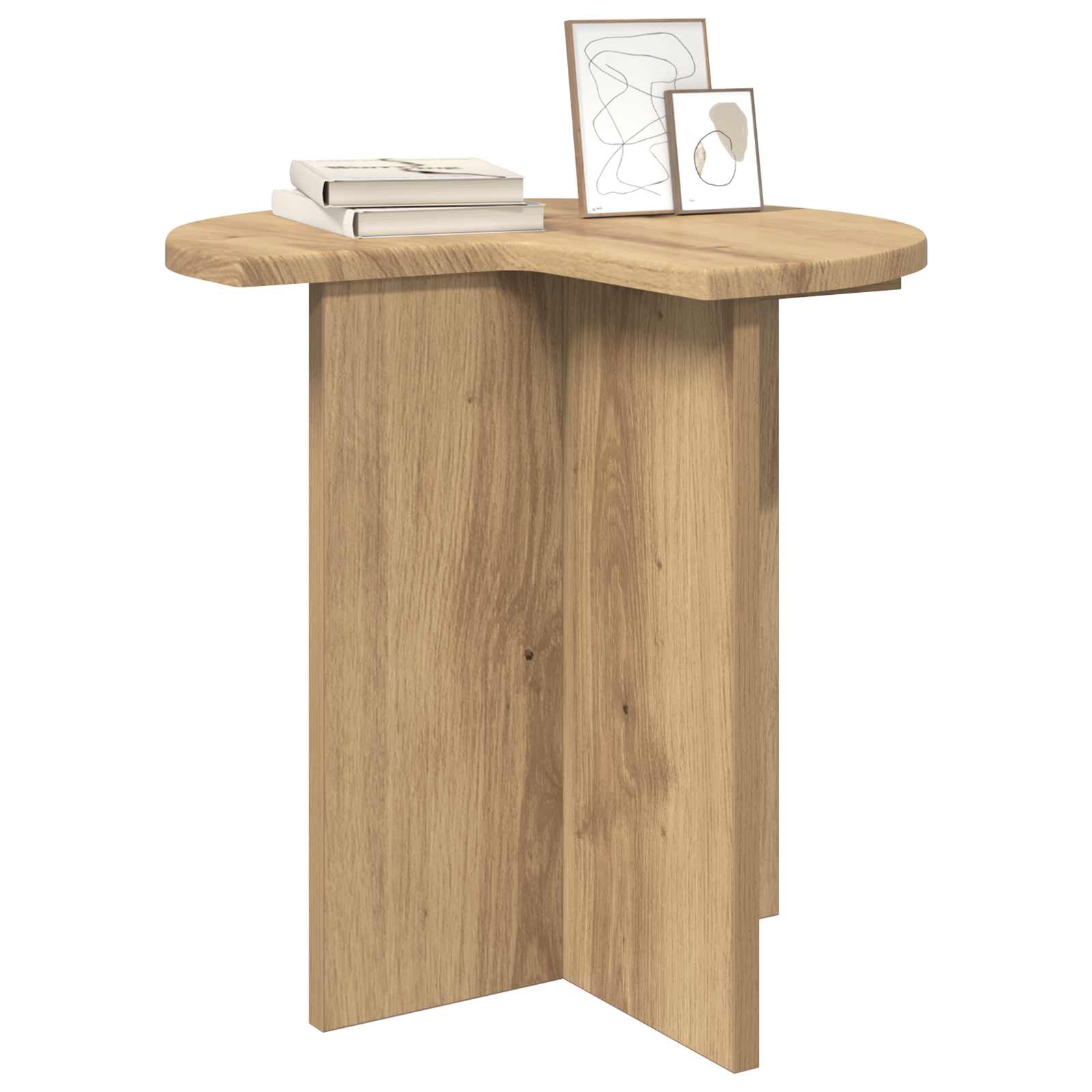 Beistelltisch mit Speicher Weiß Ø 39 x 38 cm Holzwerkstoff