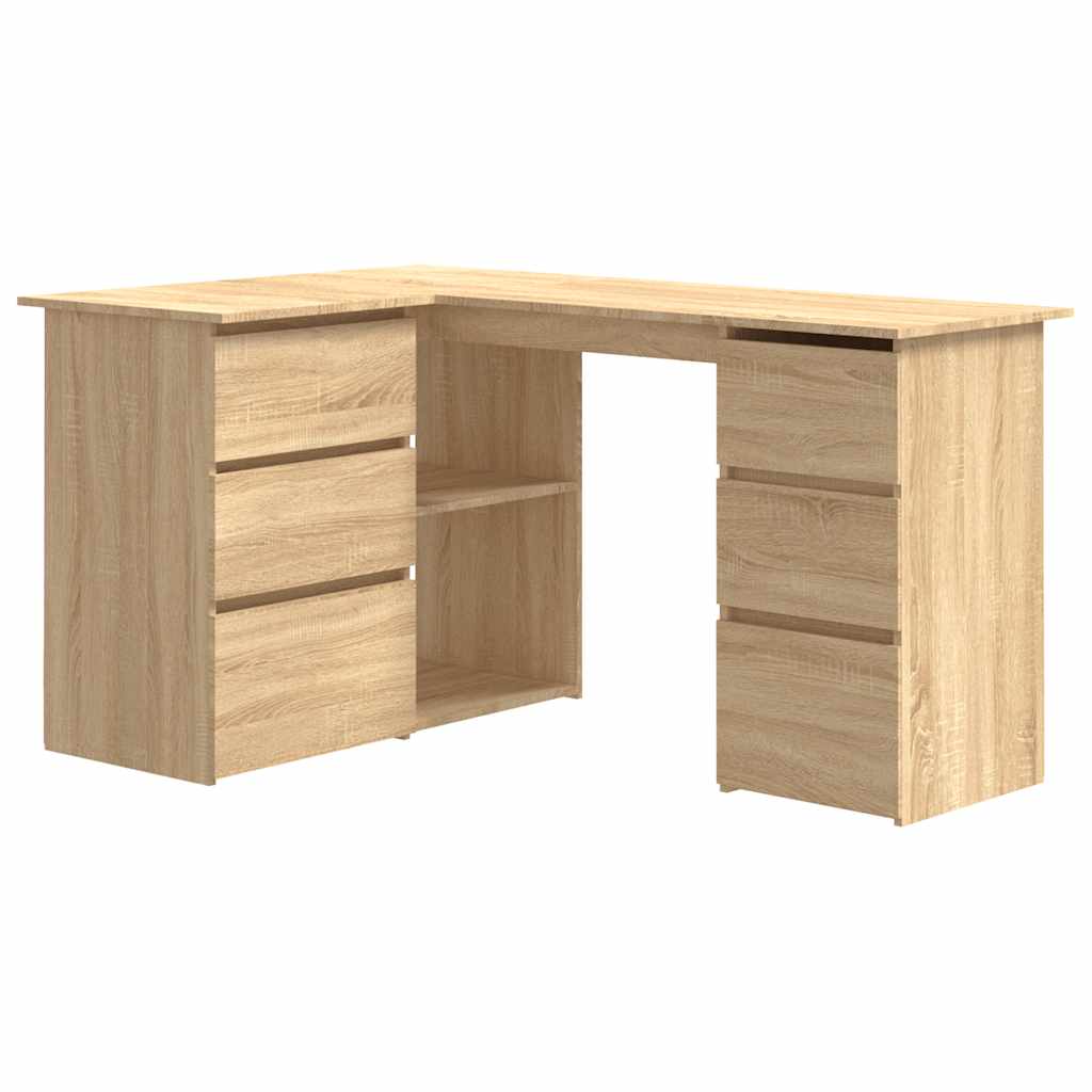 Eckschreibtisch Weiß 145x100x76 cm Holzwerkstoff