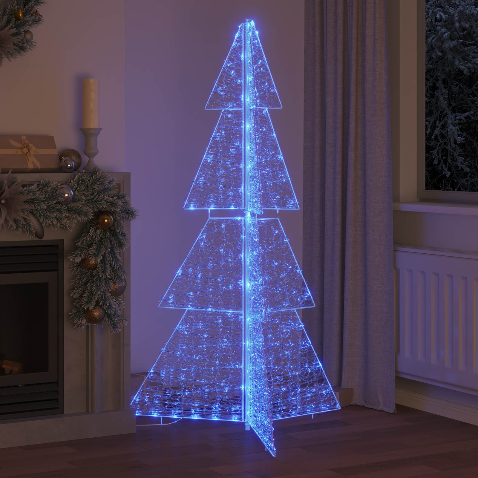Weihnachtsbaum mit 100 LEDs Warmes Weiß 120 cm Acryl