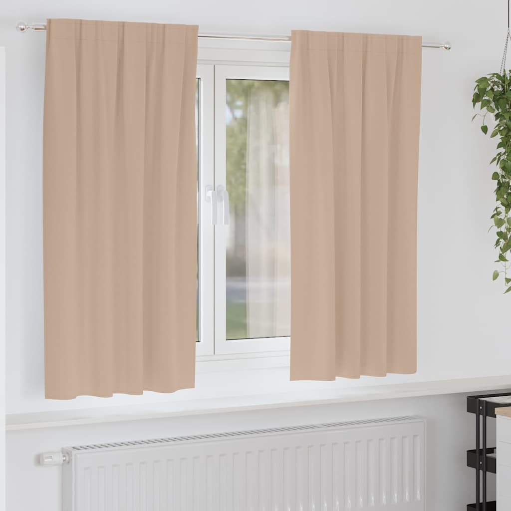 Verdunkelungs-Vorhänge mit Ringen 2 pcs Beige 140 x 140 cm