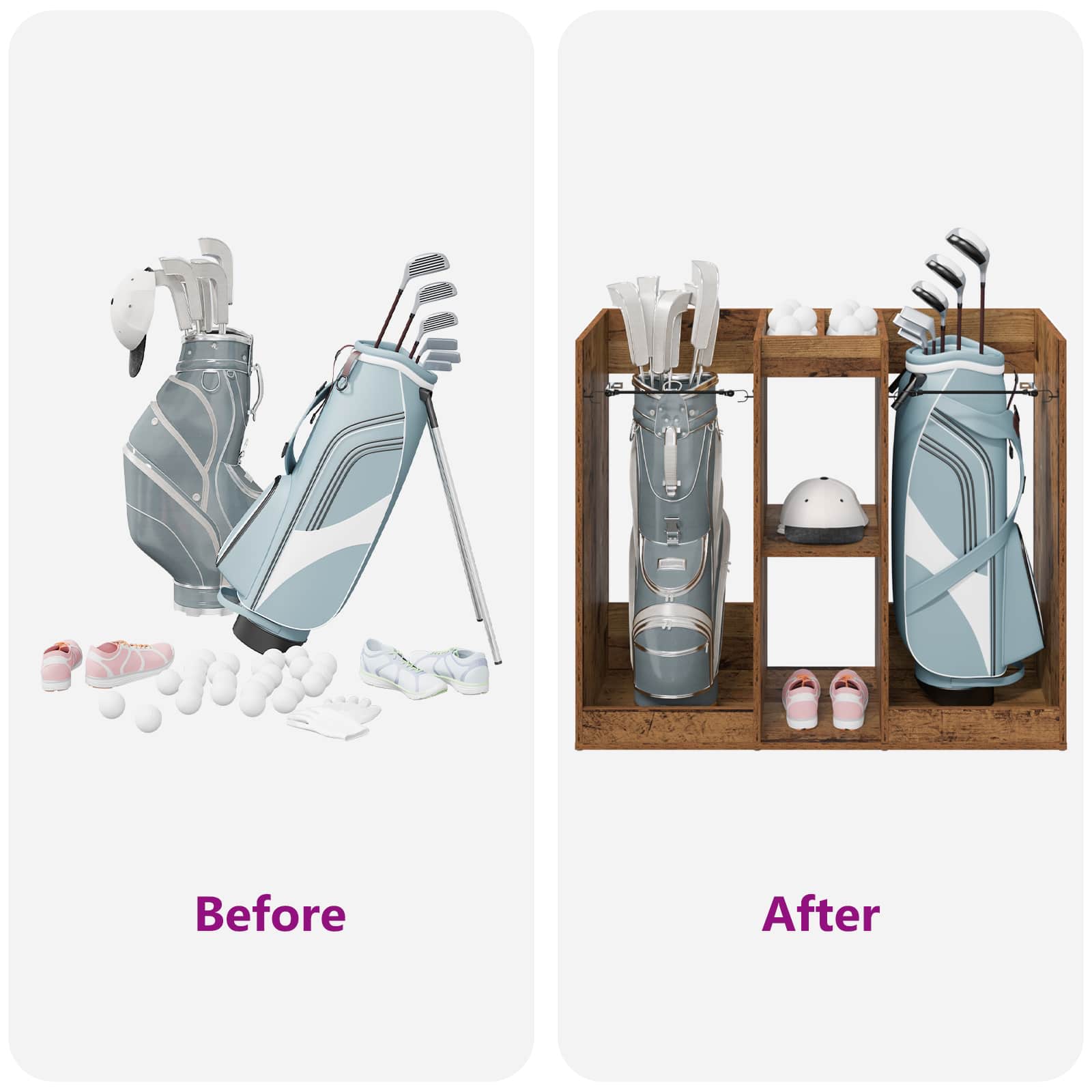 Golf Schrank Mit Rad Uni Weiß 65 x 45 x 98 cm