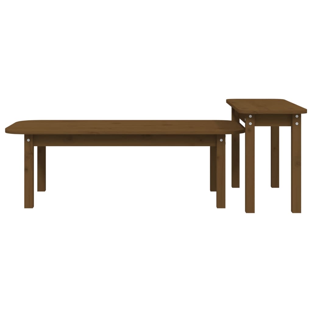 2-tlg. Couchtisch-Set Massivholz Kiefer