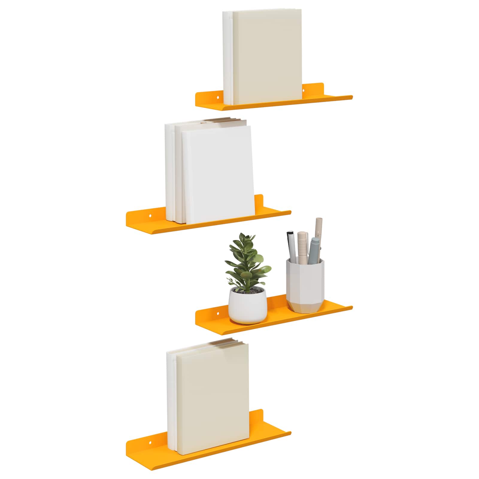 Schwebendes Regal 3 pcs Schwarz 40 x 9 x 2,5 cm Stahl