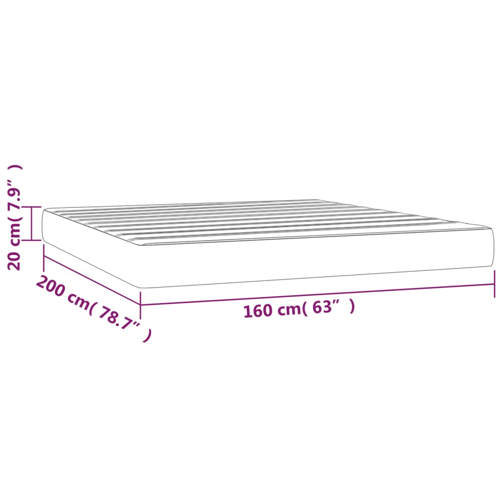 Taschenfederkernmatratze Mittel Schwarz 80x200x20 cm Kunstleder