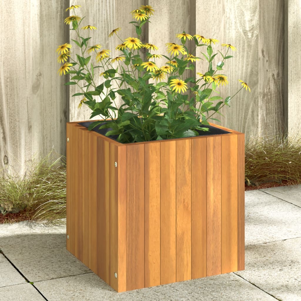 Pflanzkübel 25x25x25 cm Massivholz Akazie