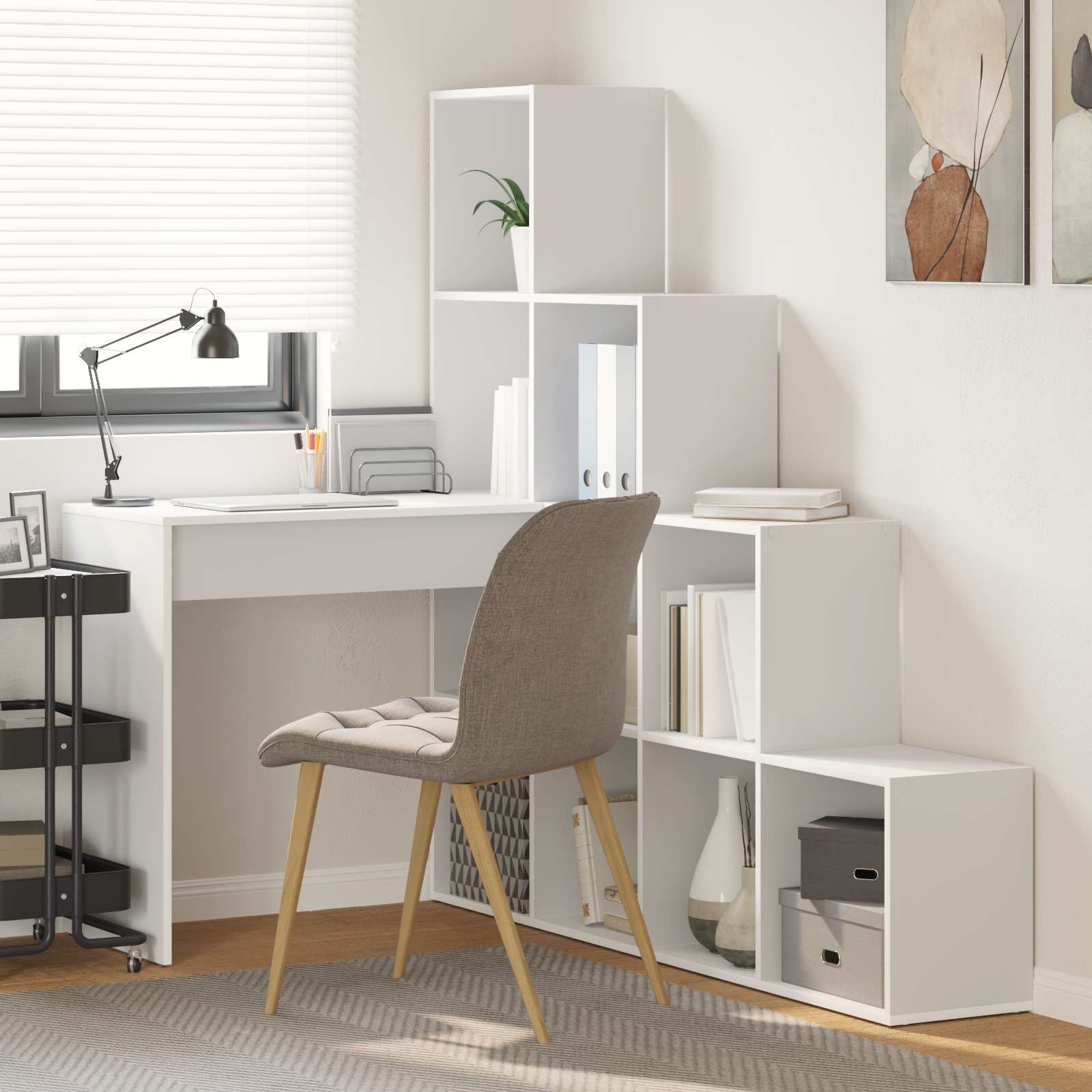 Eck-Schreibtisch Schwarz Eichen-Optik 101,5 x 149,5 x 149,5 cm
