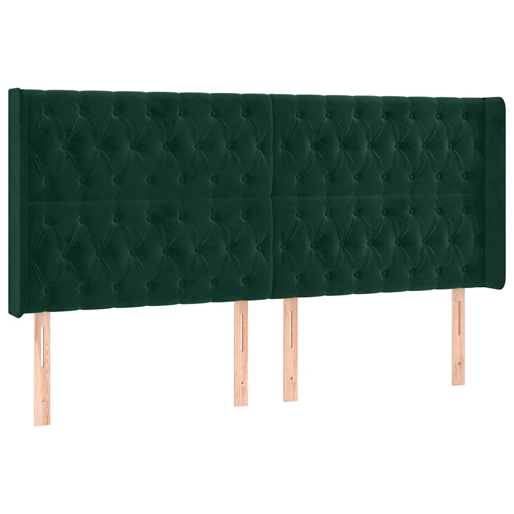 Kopfteil mit Ohren Dunkelblau 93x16x78/88 cm Samt