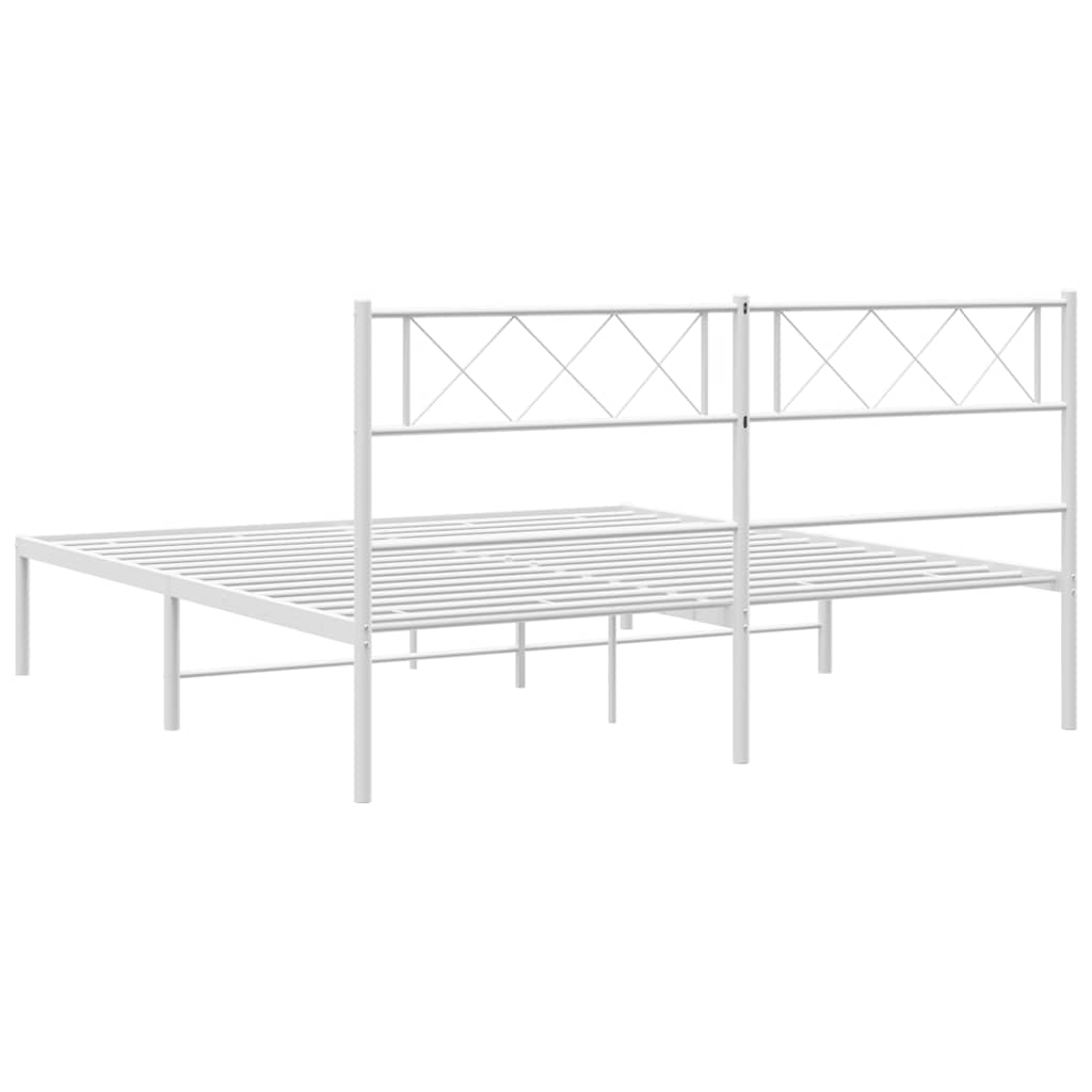 Bettgestell mit Kopfteil Metall Schwarz 100x190 cm