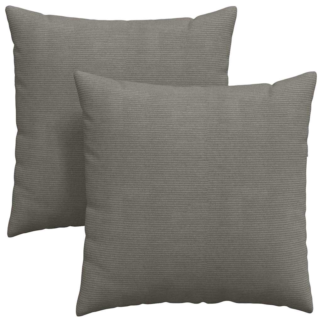 Sofakissen 2 Stück Hellgrau 50 x 30 cm Cordstoff