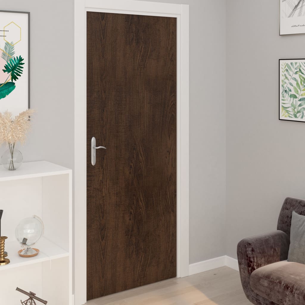 Selbstklebende Türfolien 2 Stk. Weißes Holz 210 x 90 cm PVC