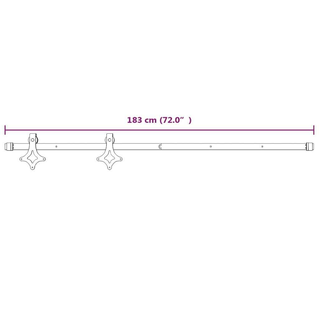 Schiebetürbeschlag-Set SKIEN 183 cm Stahl Schwarz