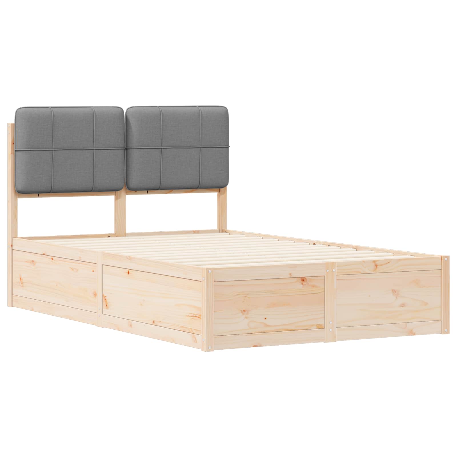 Bettgestell mit gepolstertem Kopfteil Hellgrau 200 x 200 cm