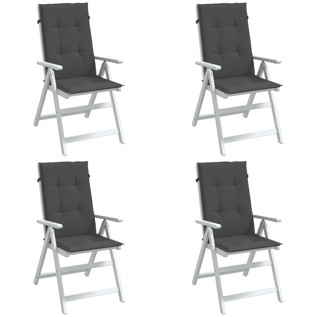 Hochlehner-Auflagen 2 Stk. Melange Anthrazit 120x50x7cm Stoff