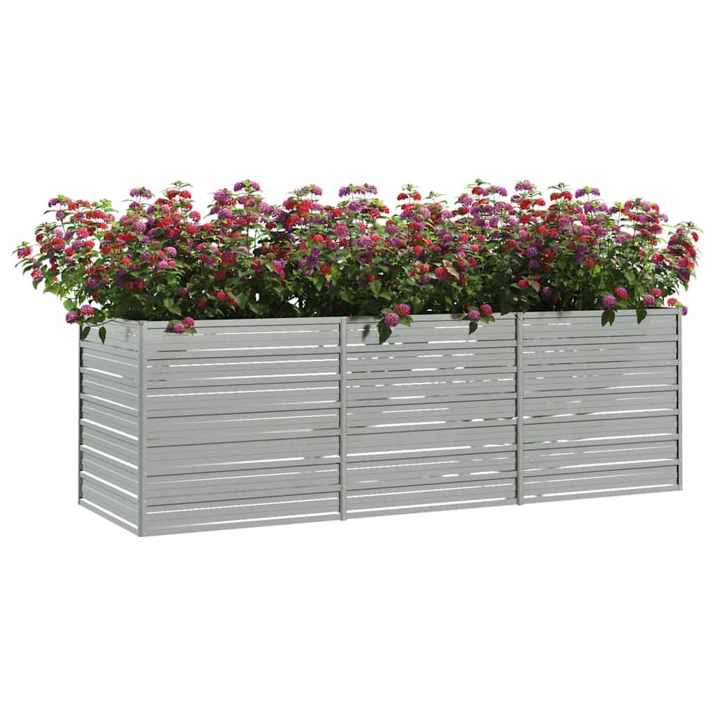 Garten-Hochbeet 160x80x77 cm Verzinkter Stahl Silbern