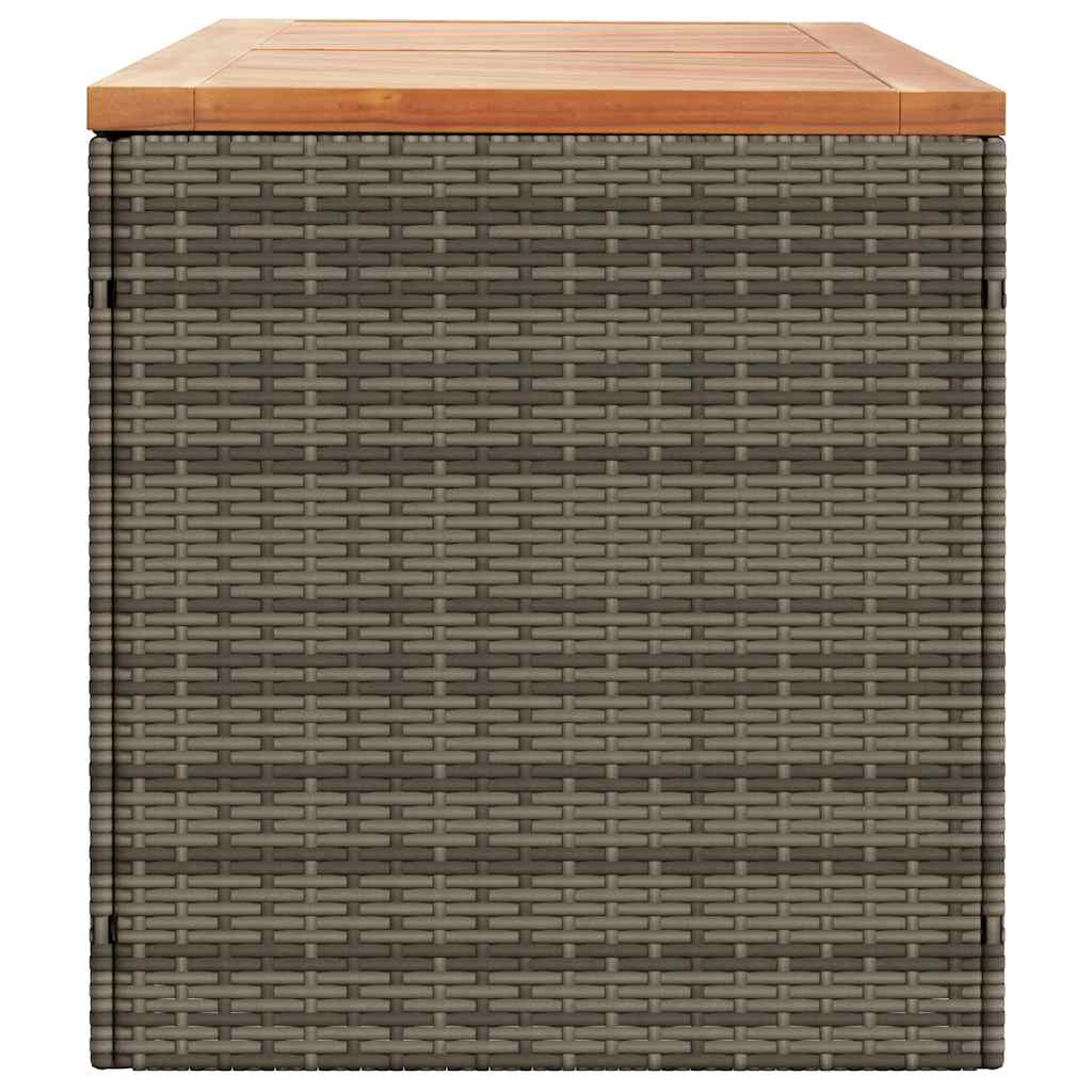 Gartentruhe Schwarz 110x50x54 cm Poly Rattan Akazienholz